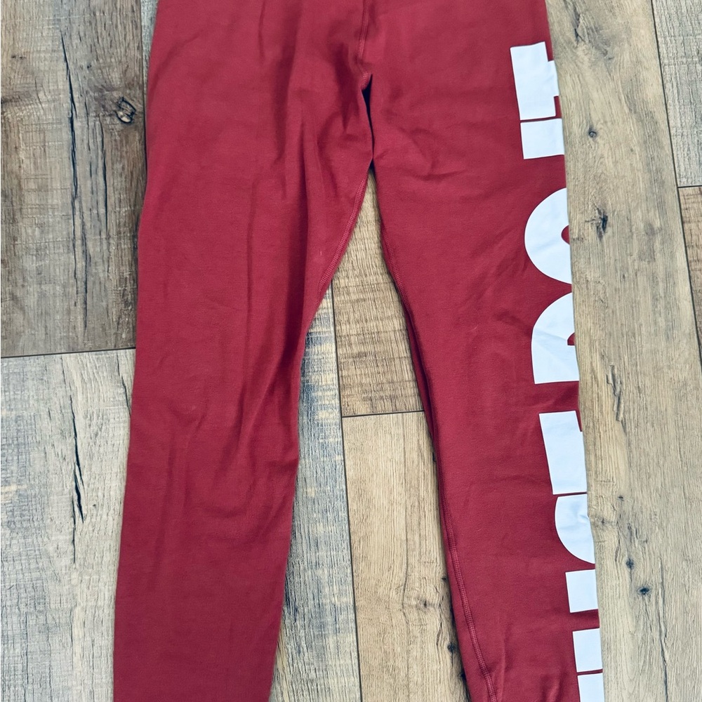 Womens Maroon Pink Just Do It Leggings
